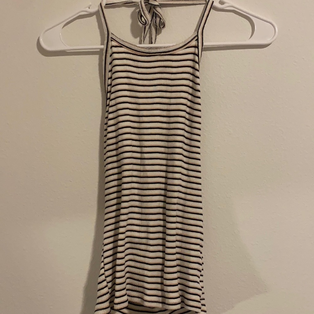 Black and white stripe halter never worn